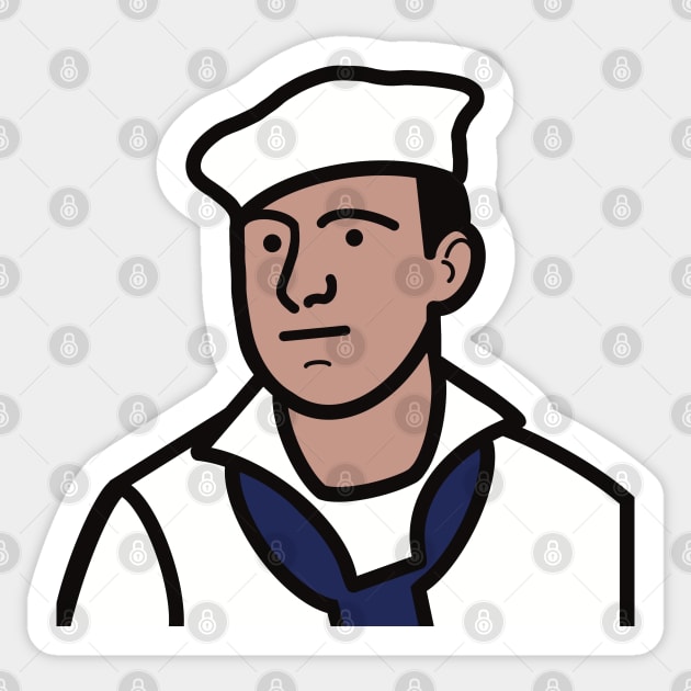 Sailor Joe in White Uniform Sticker by FlippinTurtles